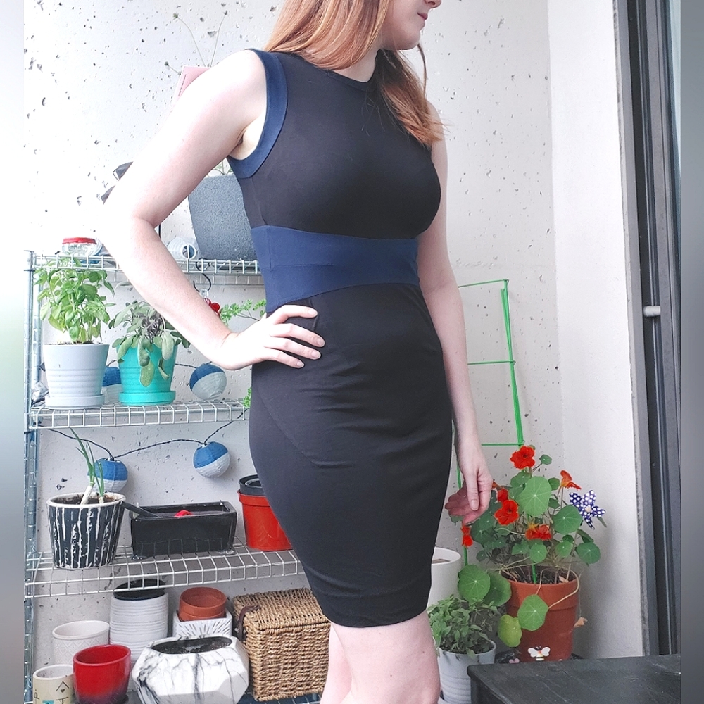 Diane Von Furstenberg black and navy dress